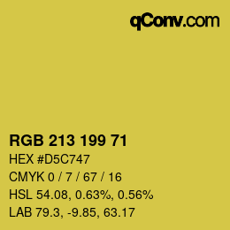 Color code: RGB 213 199 71 | qconv.com