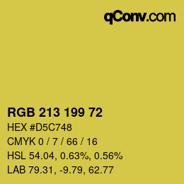 Color code: RGB 213 199 72 | qconv.com