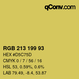 Color code: RGB 213 199 93 | qconv.com