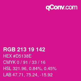 Color code: RGB 213 19 142 | qconv.com