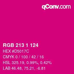 Color code: RGB 213 1 124 | qconv.com