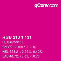 Color code: RGB 213 1 131 | qconv.com