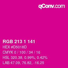 Color code: RGB 213 1 141 | qconv.com