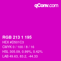 Color code: RGB 213 1 195 | qconv.com