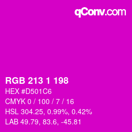 Color code: RGB 213 1 198 | qconv.com