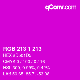 Color code: RGB 213 1 213 | qconv.com