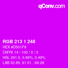 Color code: RGB 213 1 248 | qconv.com