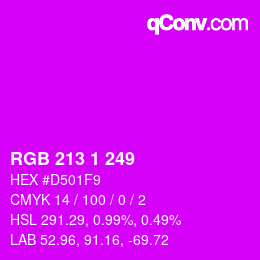 Color code: RGB 213 1 249 | qconv.com
