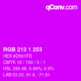 カラーコード: RGB 213 1 253 | qconv.com