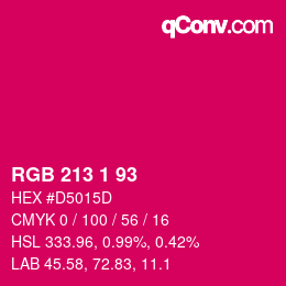 Color code: RGB 213 1 93 | qconv.com