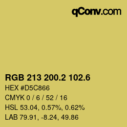 カラーコード: RGB 213 200.2 102.6 | qconv.com