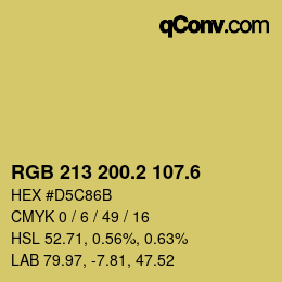 カラーコード: RGB 213 200.2 107.6 | qconv.com
