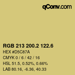 カラーコード: RGB 213 200.2 122.6 | qconv.com