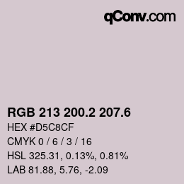 カラーコード: RGB 213 200.2 207.6 | qconv.com