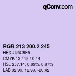 カラーコード: RGB 213 200.2 245 | qconv.com