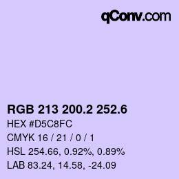 カラーコード: RGB 213 200.2 252.6 | qconv.com