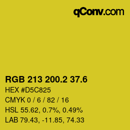 カラーコード: RGB 213 200.2 37.6 | qconv.com