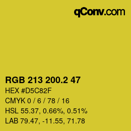 カラーコード: RGB 213 200.2 47 | qconv.com