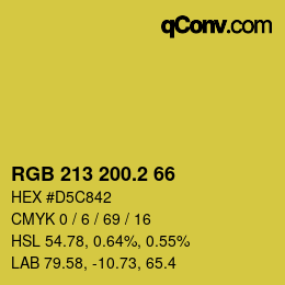 カラーコード: RGB 213 200.2 66 | qconv.com