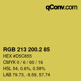 カラーコード: RGB 213 200.2 85 | qconv.com