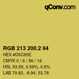カラーコード: RGB 213 200.2 94 | qconv.com