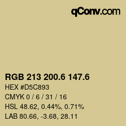 カラーコード: RGB 213 200.6 147.6 | qconv.com