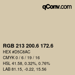 カラーコード: RGB 213 200.6 172.6 | qconv.com