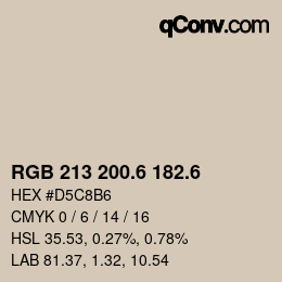 カラーコード: RGB 213 200.6 182.6 | qconv.com