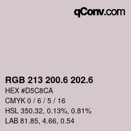 カラーコード: RGB 213 200.6 202.6 | qconv.com