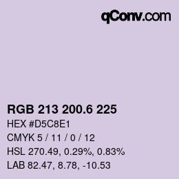 カラーコード: RGB 213 200.6 225 | qconv.com