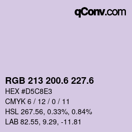 カラーコード: RGB 213 200.6 227.6 | qconv.com