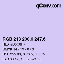 カラーコード: RGB 213 200.6 247.6 | qconv.com
