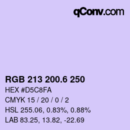 カラーコード: RGB 213 200.6 250 | qconv.com