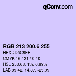 カラーコード: RGB 213 200.6 255 | qconv.com