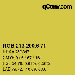 カラーコード: RGB 213 200.6 71 | qconv.com
