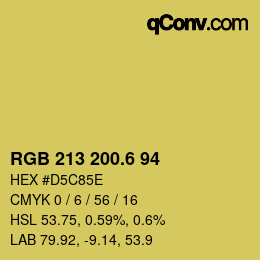 カラーコード: RGB 213 200.6 94 | qconv.com