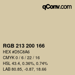 Código de color: RGB 213 200 166 | qconv.com