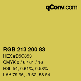 Color code: RGB 213 200 83 | qconv.com