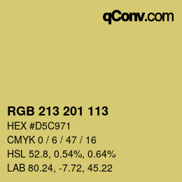 Color code: RGB 213 201 113 | qconv.com