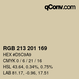 Color code: RGB 213 201 169 | qconv.com