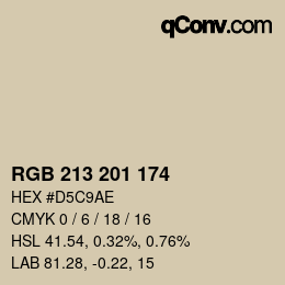 Color code: RGB 213 201 174 | qconv.com