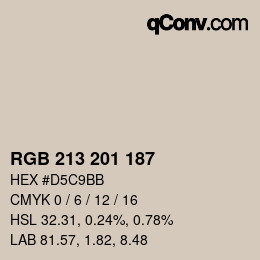 Color code: RGB 213 201 187 | qconv.com