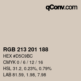 Color code: RGB 213 201 188 | qconv.com