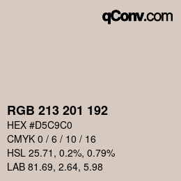 Color code: RGB 213 201 192 | qconv.com