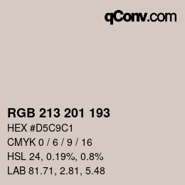 Código de color: RGB 213 201 193 | qconv.com