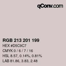 Color code: RGB 213 201 199 | qconv.com