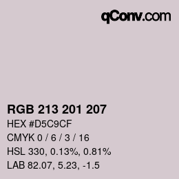 Color code: RGB 213 201 207 | qconv.com