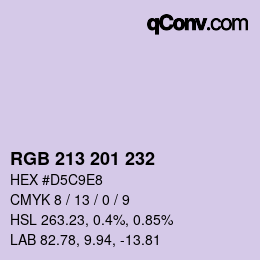 Color code: RGB 213 201 232 | qconv.com