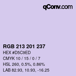 Color code: RGB 213 201 237 | qconv.com