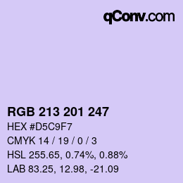 Color code: RGB 213 201 247 | qconv.com